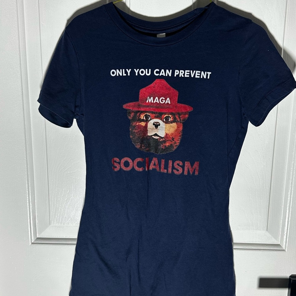 MAGA Bella Canvas Navy Tee with Graphic Design
